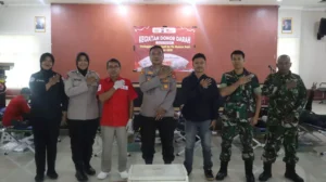 Polres Pandeglang Gelar Donor Darah Bersama PMI, Peringati HUT Humas Polri ke-74
