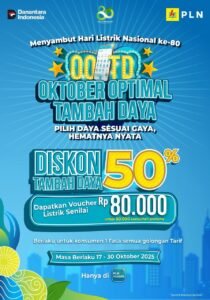 PLN Rayakan Hari Listrik Nasional ke-80 dengan Diskon Tambah Daya hingga 50%