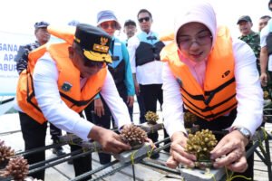 Gubernur Andra Soni Pimpin Konservasi Laut dan Pengayaan Terumbu Karang di Carita