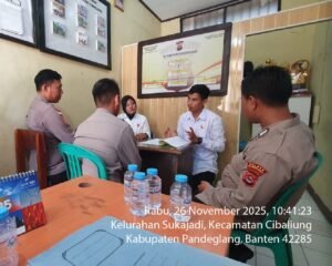 Siwas Polres Pandeglang Gelar Sosialisasi dan Pendataan Laporan WBS Serta Sp4n-Lapor di Polsek Cibaliung